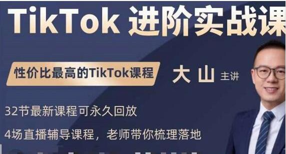 大山《TikTok进阶实战课》账号详解，流量运营，实战变现